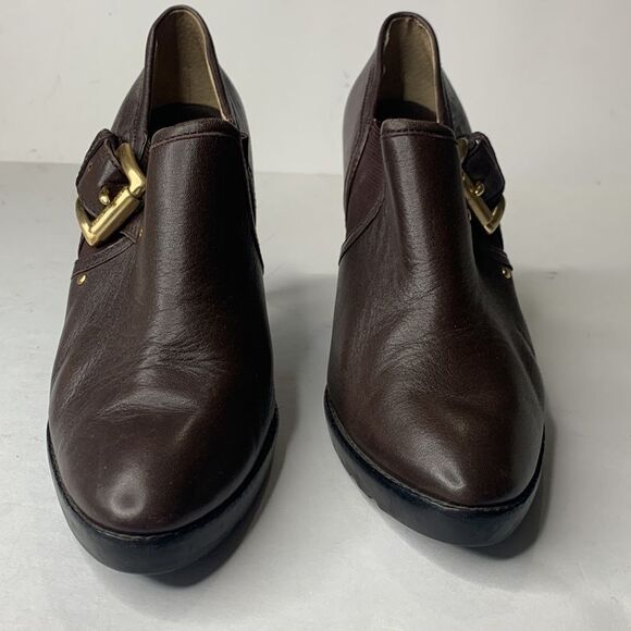 Michael Kors Penelope dark brown leather buckled ankle booties - Picture 6 of 10